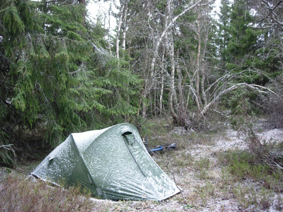 Camping in the snow