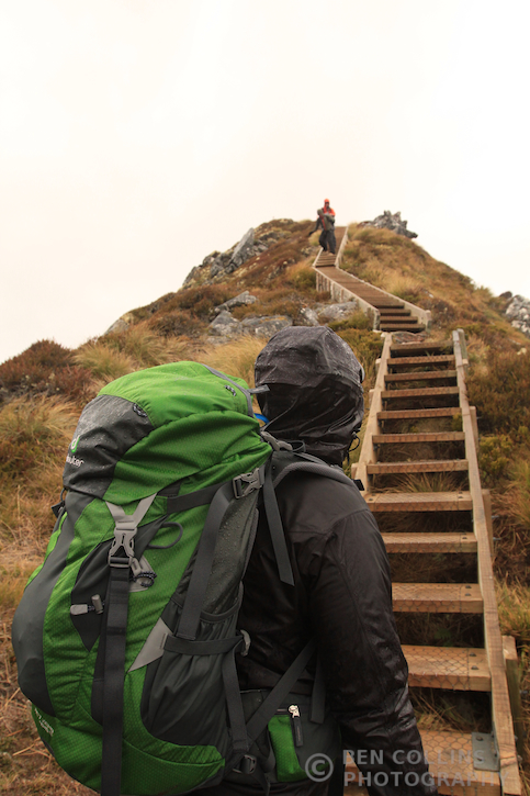 Descending off the ridge