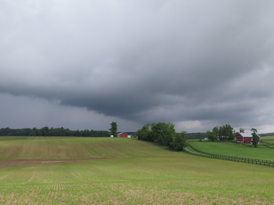 Heavy storm clouds near to Sugarloaf Mountain