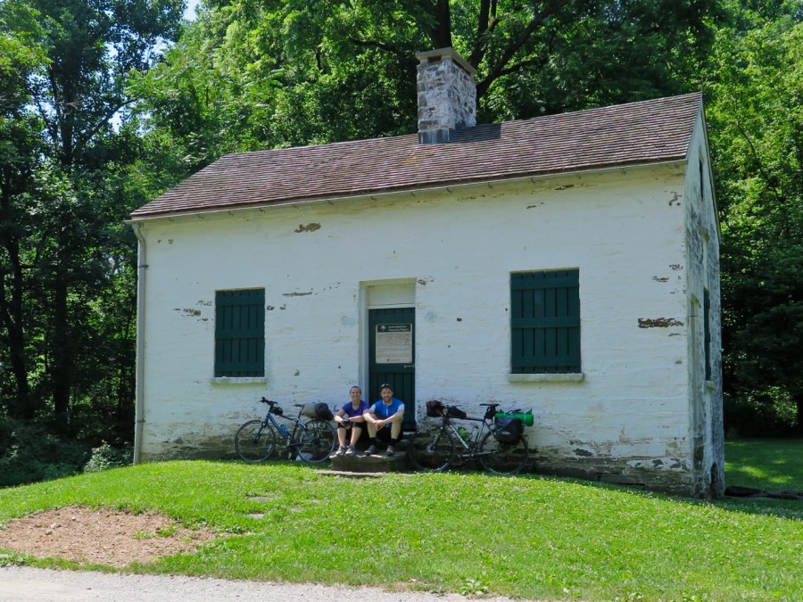 Resting outside one of the historic lock houses
