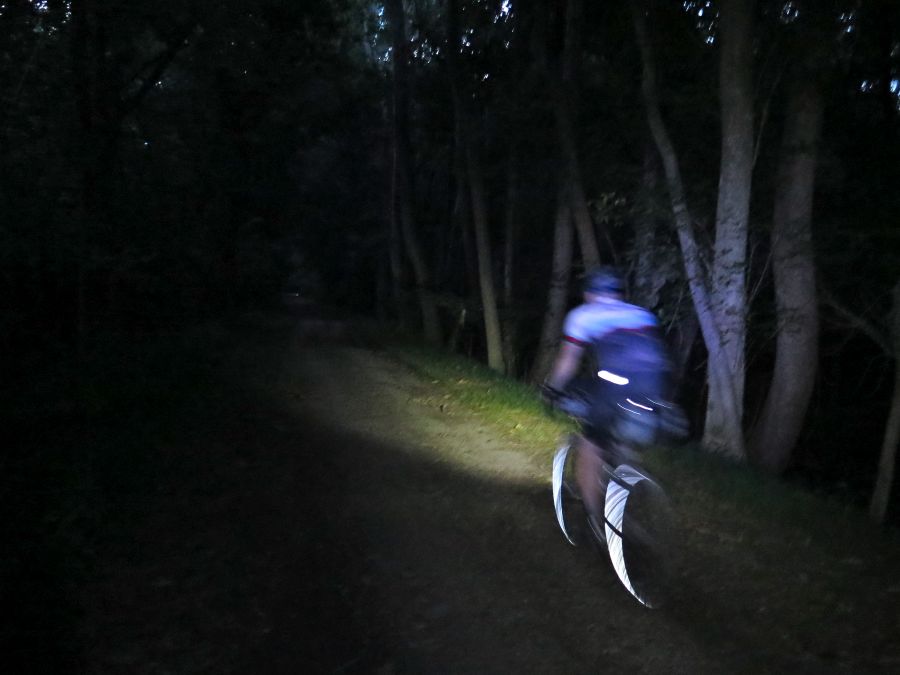 Pete cruising along the C&O at night