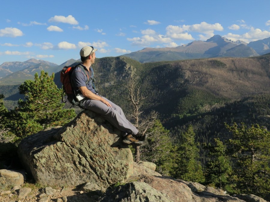 Steven looking out towards Longs Peak